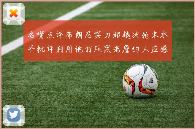 名嘴点评布朗尼实力超越次轮末水平批评利用他打压黑老詹的人应感羞愧